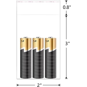 Bolsas de Almacenamiento Transparentes Autoadhesivas de Polipropileno (PP) de 2x3 Pulgadas, 200 Unidades, 2 mil, 160 ml, Forma de Diamante, para Semillas, Baterías y Monedas - Product Image 2