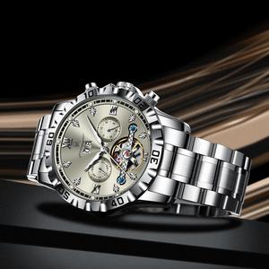 Reloj de Lujo para Hombre Poedagar, Automático, con Fecha y Día de la Semana, Reloj de Pulsera con Tourbillon Hueco, Reloj Mecánico de Acero Inoxidable para Hombre - Product Image 6