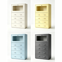 Meuble de rangement et de présentation modulaire en acier, style moderne premium, écologique, avec tiroirs et vitrine, pour chambre, salon, bar à domicile, hôtel