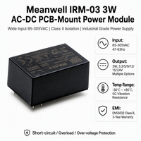 Module d'alimentation AC-DC Mean Well IRM-03 3W, large plage d'entrée 85-305Vac, 3.3V 5V 12V 15V 24V, alimentation miniature à montage sur circuit imprimé