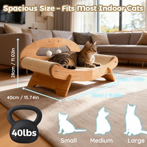 Classic <b>Cat</b> <b>Sofa</b> & Scratching Pad-Durable Natural Sisal Mat with Wood Base Carton Packed - Product Image 4