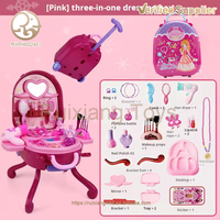 Ensemble de jeu de beauté 2-en-1 en gros, valise portable en alliage avec table de maquillage pour enfants unisexes, jouets en plastique pour filles, emballés en boîte