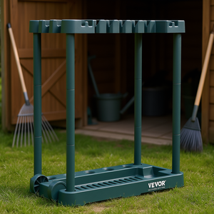 Organiseur d'outils de jardin Vevor à 10 emplacements, support en PP pour râteau, balai, pelle, rangement intérieur/extérieur - Product Image 2
