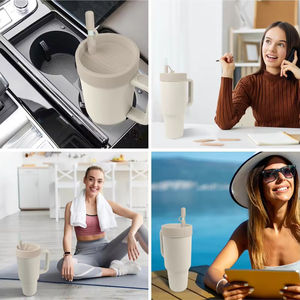 Couvercle de rechange pour gobelet Stanley 40oz avec couvercle de paille amélioré en silicone anti-déversement pour le dessus du gobelet Stanley avec couvercle de paille - Product Image 6