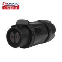 Cnlinko Fabricant IP68 LP20 Série 2 Broches En Plastique Métal Circulaire Soudé Étanche Aviation Plug M20 Connecteurs Électriques