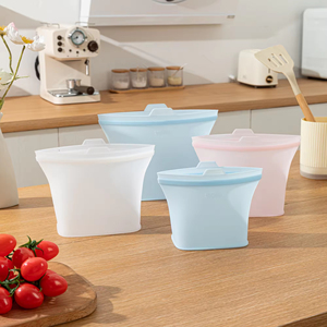 Customizable Silicone Storage Bags | Airt Seal, Dishwasher Safe, <b>Replace</b> Plastic <b>Zip</b> Bags Cooking, Storage, and On-the-Go - Product Image 2