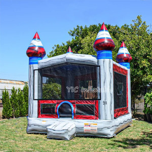 Château gonflable commercial bleu pour enfants, location de matériel de fête, centre d'équipements de jeux - Product Image 6