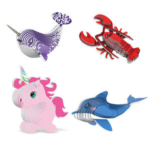 Puzzle 3D en papier de haute qualité pour enfants, modèle d'animal dinosaure, jeu de puzzle fait main, modèle de dinosaure de dessin animé - Product Image 5