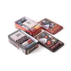 Ensemble de 100 jetons de poker de casino avec boîte en fer, logo personnalisé, jetons de poker PS pour le jeu de Texas Hold'em - Product Image 1