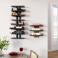 Porte-bouteilles mural en métal pour 8 bouteilles, noir, style industriel, support vertical pour bouteilles de vin, rangement moderne pour la maison, la cuisine ou le bar