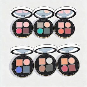 Paleta de sombras de ojos mate de alta pigmentación para contorno e iluminación con brochas para un efecto de maquillaje duradero - Product Image 1