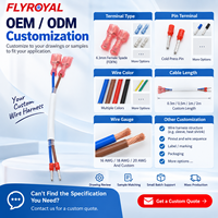 Câble terminal femelle FDFN 6,3 mm à 2 conducteurs en PVC, déconnexion rapide, broche à sertir à froid, faisceau de câbles terminal femelle OEM personnalisé