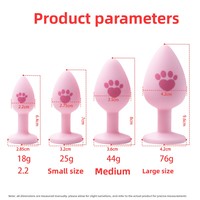 Ning Ai Yue Erwachsenen-Sexspielzeug Katzenkrallen-Silikon-Analplug (Kleine/Mittlere/Große Größen) SM Butt Plug Masturbationsspielzeug Rosa