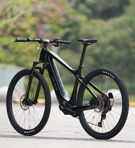 Venta al por mayor de fábrica: Bicicleta eléctrica de montaña de carbono EM8 con motor central de 48V 500W 750W, 27.5/29 pulgadas, M6100/12s+m560/500w+48v14a, High Bike - Product Image 3