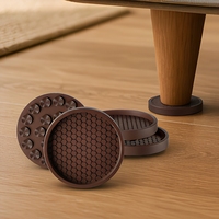 Protections de sol pour meubles en silicone antidérapantes en forme de nid d'abeille, patins pour pieds de chaise en caoutchouc, anti-rayures, ventouse anti-vibration