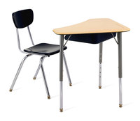 Ensemble chaise et bureau hexagonal moderne en bois à bords arrondis, sécurisé pour les enfants, idéal pour les activités de groupe en maternelle et les appartements