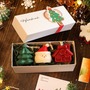 Bougies de Noël en cire de soja faites à la main, sans flamme et sans fumée, pour anniversaires, mariages et Nouvel An - Coffret cadeau décoratif en gros - Product Image 4