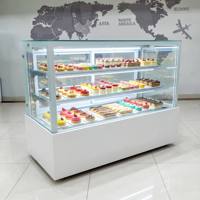 Vitrine Réfrigérée de Comptoir pour Pâtisseries et Aliments Froids, 2 Portes Vitrées, Acier Inoxydable, Contrôle Numérique de la Température