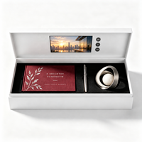 Boîte de brochure vidéo personnalisée de luxe avec écran LCD et fermeture magnétique pour présentations d'entreprise et cadeaux d'affaires
