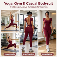 Combinaison de yoga et fitness pour femme, sans coutures, dos découpé, effet froncé, col carré, bretelle asymétrique, anti-transpiration, longueur intégrale, effet fessier galbé
