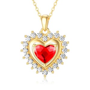 wholesale custom 14K <b>Real</b> Gold Heart Necklace for Women Solid Gold Forever Love Pendant Necklace Love Heart Jewelry Gifts - Product Image 1