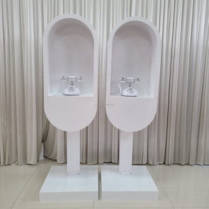 Cabina telefónica de boda, soporte de audio blanco para libro de visitas, cabina telefónica blanca para decoración de boda - Product Image 3