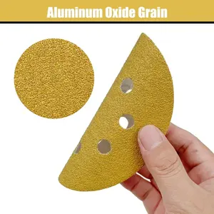 5 인치 후크 루프 샌딩 디스크 8 홀 120 # 경도 80 목공 자동차 보트 금속 연마 내구성 연마제 - Product Image 3