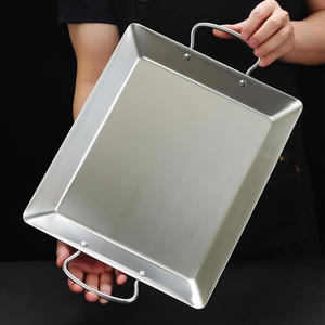 Sartén <span class=keywords><strong>de</strong></span> acero inoxidable para <span class=keywords><strong>paella</strong></span>, platos cuadrados para cena, platos para carne, olla arrocera, plato para servir, plato para pescado, bandeja para langosta - Product Image 4