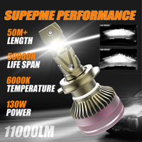 Ampoule LED Chenlang 6000K 4300K 3000K 3 Couleurs 130W 15000LM CLK13 H4 H7 H11 9005 9006 H1 H3 H8 H9 H10 pour Phare