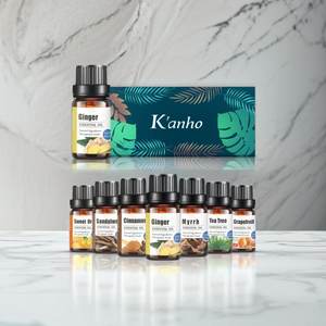 Kanho 10Ml Huile Essentielle Naturelle <span class=keywords><strong>de</strong></span> Gingembre et <span class=keywords><strong>de</strong></span> Rose Nouveau Coffret Cadeau d'Huile Essentielle Pure 100% Menthe Poivrée et <span class=keywords><strong>Lavande</strong></span> Diffuseur d'Huiles Essentielles - Product Image 1