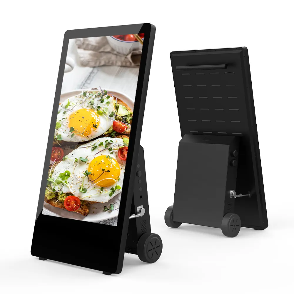 Pannello per Poster chiosco Lcd da esterno da 32 pollici 55 pollici Display Lcd portatile 4K segnaletica digitale alimentata a batteria per esterni