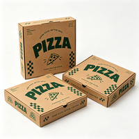 Boîtes à pizza en carton ondulé Kraft SP5298, qualité alimentaire, résistantes à la graisse, logo personnalisé en relief, plusieurs tailles, écologiques, pour les pizzerias à emporter
