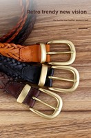 Ceinture personnalisée en cuir tressé avec boucle à ardillon pour femme, idéale pour jeans et robes, fabrication OEM