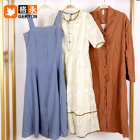 Geryon Vintage Gaya Busana Bekas Wanita Gaun Chiffon 45-100kg Pakaian Bekas Bale Bersih 90-98% Baru Warna Campuran Ekspor