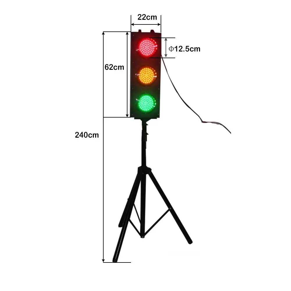 लाल पीला हरा 12V क्रॉसिंग हाई ब्राइटनेस इंटेलिजेंट सिग्नल पैदल यात्री क्रॉसिंग एलईडी ट्रैफिक लाइट