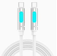 Cable de Datos de Nailon con Conductor de Cobre Puro, Carga Rápida Tipo-C de 240W 5A/6A, con Luz de Aromaterapia Integrada