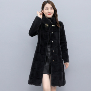 Plus Size <span class=keywords><strong>pelliccia</strong></span> di visone cappotto invernale <span class=keywords><strong>con</strong></span> Zip grande <span class=keywords><strong>cappuccio</strong></span> da donna abbigliamento nero lungo in <span class=keywords><strong>pelliccia</strong></span> sintetica - Product Image 4