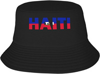 Chapeau Bob Personnalisé Hannuo pour Homme – Motif Drapeau National Haïtien pour Sports, Pêche, Voyages et Promotion en Extérieur