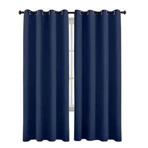 Amity 사용자 정의 미국 폴리 에스테르 거실 어둡게 단색 두꺼운 정전 창 블라인드 정전 커튼 침실