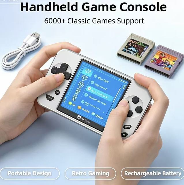 Upgraded Magnetic Wireless Retro Console, 3C-Certified, Long Battery, Model Q88 Portable Handheld Gaming Device