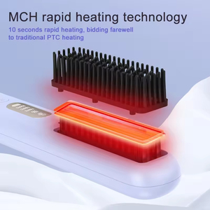 Brosse lissante portable rechargeable par USB avec écran LCD, huiles nébulisées, ionique, chauffage rapide, peigne électrique pour lisser les cheveux - Product Image 3