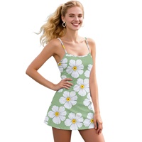 Jumpsuit Kasual Wanita Musim Panas Cetak Kustom, Motif Bunga Pua Kala Hawaii, Pinggang Elastis, Nyaman