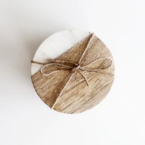 Posavasos de lujo de madera natural y mármol para bebidas Posavasos de mesa de material de pizarra de United Trade World para uso en la cocina - Product Image 3