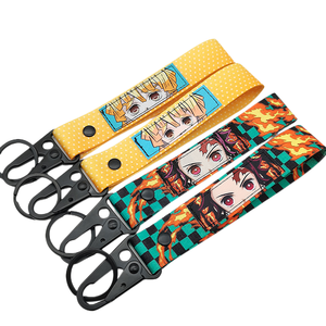 Bunte gewebte Patches Sublimation Gurtband Karabiner Anime Schlüssel anhänger Schlüssel riemen Anime Karabiner <span class=keywords><strong>Lanyard</strong></span> Schlüssel anhänger Schlüssel anhänger - Product Image 5