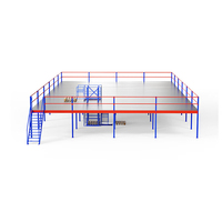 Plateforme en structure acier sur mesure, rayonnage industriel, stockage en entrepôt, système multi-niveaux avec revêtement en poudre