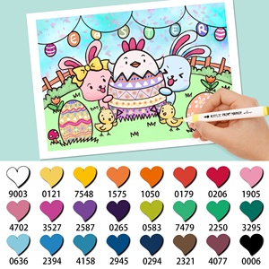 Art Set Kids Painting Kit Permanent Marker 24 Colour <strong>Pens</strong> <strong>Triangular</strong> Acrylic Markers in PP Box - Product Image 4