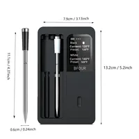 Termometer Makanan & Daging Nirkabel Tahan Air IP67 dengan 2 Probe & Kontrol Aplikasi Termometer Digital Pintar untuk Memasak