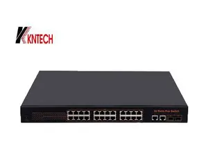 KNTECH 24端口100Mbps IEEE802.3af POE交换机/注入器以太网供电网络交换机，用于IP电话VoIP设备