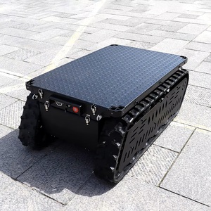 Platform sasis tangki ekskavator Robot kendaraan tak berawak tipe gir perayap pelacak karet kecepatan tinggi semua medan - Product Image 4
