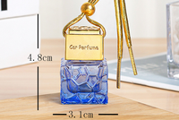 Diffuseur de parfum suspendu de nouvelle couleur 8 ml, pendentif de voiture, parfum carré, flacon en verre avec bouchon pour voiture, maison, bureau, désodorisant d'air
